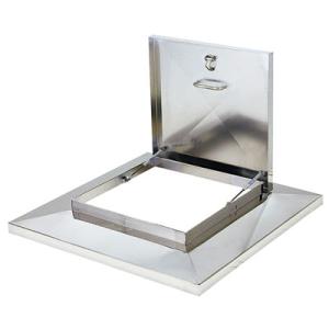 角型屋根マンホール(後付型・ダンパー付)600角 ステンマンホール(後付型) ※メーカー直送 個人宅...