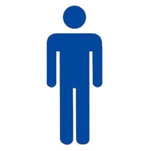 サイン(R付・突出型)男マーク 青 150×150×18 ※メーカー直送 個人宅不可 神栄ホームクリ...