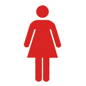 サイン(R付・突出型)女マーク 赤 150×150×18 ※メーカー直送 個人宅不可 神栄ホームクリ...