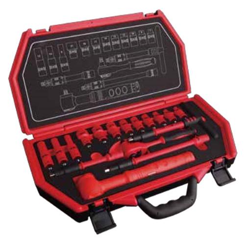 ProAuto 3/8inch (9.5sq) DR.16PC.絶縁工具セット 9.5sq ※取寄品...