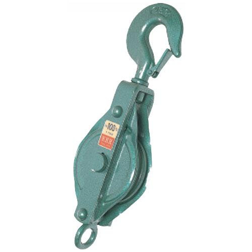 強力型滑車 一車鉄ブロック(ベケット付)フック型 75×1B ※取寄せ品 H.H.H.（スリーエッチ...