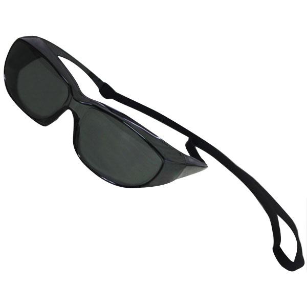 安全オーバーグラス ブラック 紐つき ブラック ※取寄品 高芝ギムネ No.2744