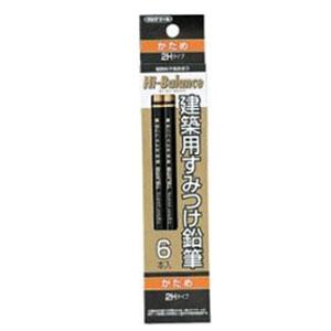 建築用すみつけ鉛筆 かため(2H)6本入 タジマ KNE6-2H