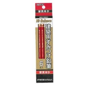 建築用すみつけ鉛筆 硬質あか6本入 タジマ KNE6-RH