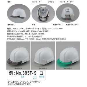 送風機内蔵ヘルメット 白 395F ひさしカラ...の詳細画像3
