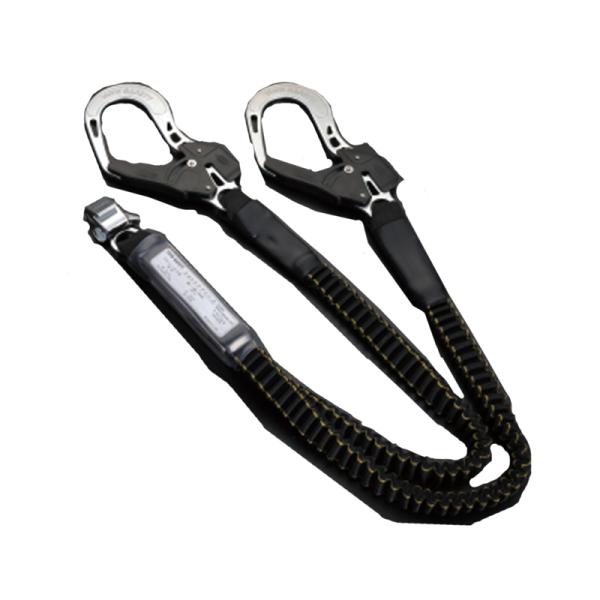 フルハーネス用 伸縮式ダブルランヤード 第一種ショックアブソーバ 墜落制止用器具の規格 適合品 取寄...