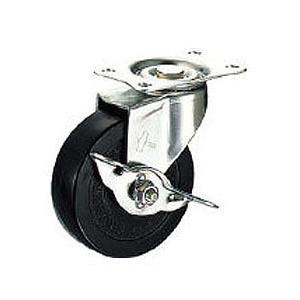 ゴムキャスターEシリーズ(ステンレス金具)自在ストッパー付 車輪径65mm ハンマーキャスター 31...