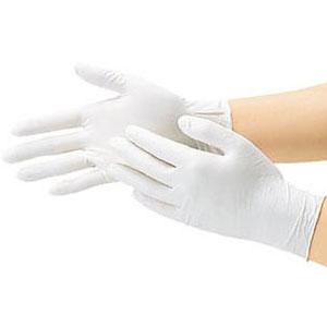 使い捨て極薄手袋(天然ゴム・粉付き)M ホワイト(1箱・100枚) トラスコ DPM-5498