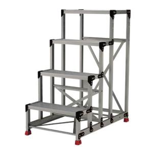 アルミ合金製作業台4段 600mm×400mm×1200mm(1台価格) トラスコ TSF-4612