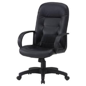 オフィスチェア 背座ともレザー貼 ブラック トラスコ T5563-BK
