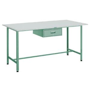 軽量立作業台 300kg型 1段引出付 リノ天板 1800×750×900mm 代引不可 メーカー直...