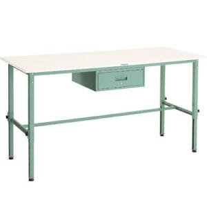 軽量高さ調節作業台(150kg型・引出付・ポリ天板)1800×600×650〜950mm【代引不可・...