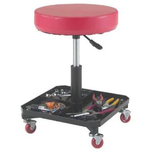 工具入れ(角)作業チェア(キャスター付) 座幅370×座高440〜555mm レッド トラスコ TW...