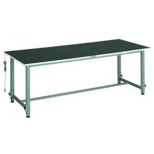 軽量高さ調整作業台(帯電防止マット・ポリ天板)1500×750×652〜952mm【代引不可・メーカ...