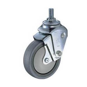 ネジ金具付クッションキャスター(ウレタン車輪・自在式ミリねじタイプ)線径3.2mm ハンマーキャスタ...