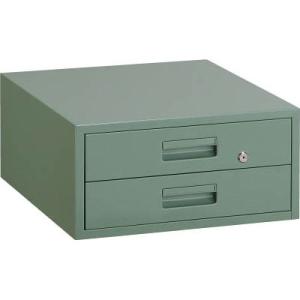 F型2段引出 495×530×240mm グリーン【代引不可・メーカー直送品 車上渡し品】 トラスコ...