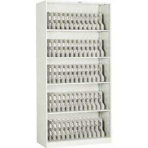 フォルダーラック(棚板4枚付)880×400×1760mm ネオグレー【代引不可・メーカー直送品 車...