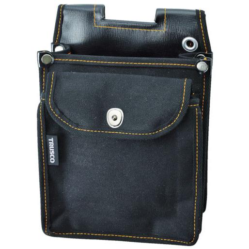 内線工事用電工腰袋 フタ付前ポケット ※取寄品 トラスコ TDI-FM-BK