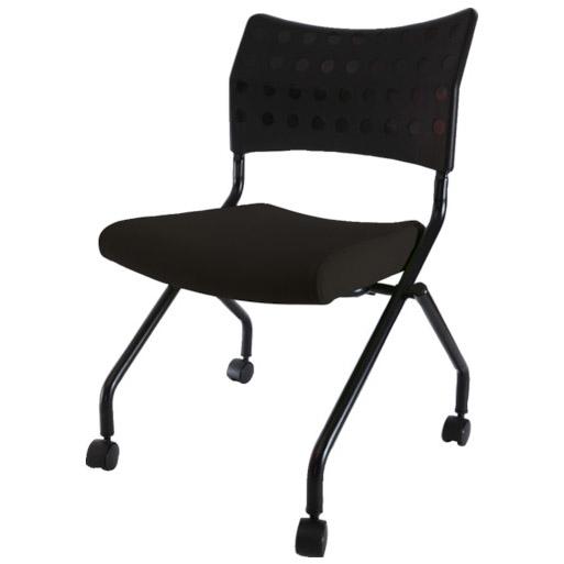 スタッキングチェア キャスター付 ブラック ※取寄品 トラスコ TSCC-2N-BK