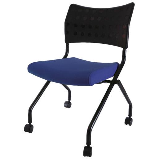 スタッキングチェア キャスター付 ブルー ※取寄品 トラスコ TSCC-2N-B