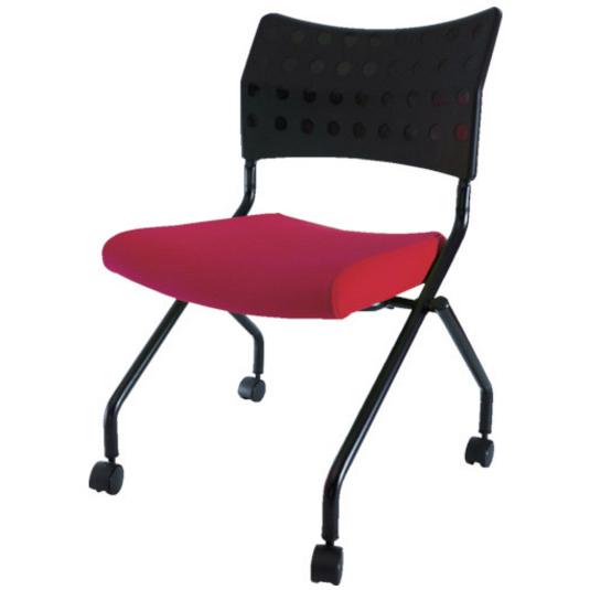 スタッキングチェア キャスター付 レッド ※取寄品 トラスコ TSCC-2N-R