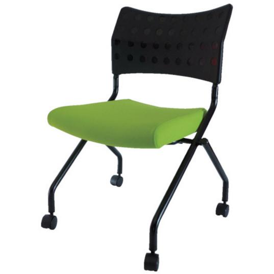 スタッキングチェア キャスター付 ライトグリーン ※取寄品 トラスコ TSCC-2N-GN