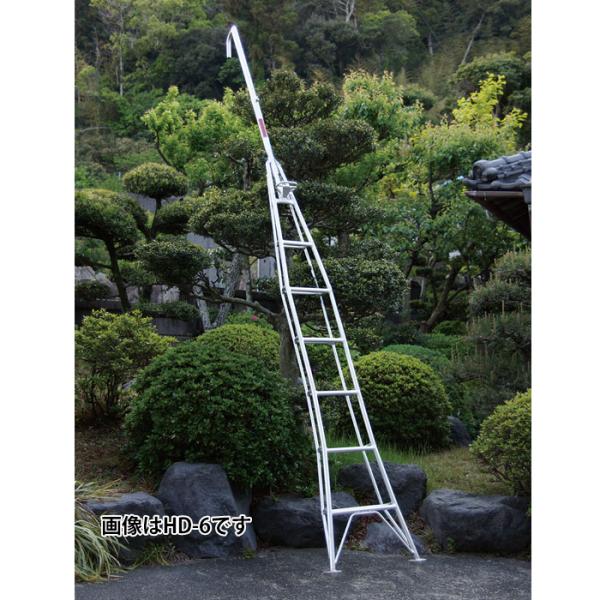 アルミ一本梯子(頭部固定タイプ) 頭部形状(2)フックタイプ 全長3.55-4.05m 受注生産 直...