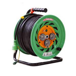 アースチェック付電工ドラム(屋内型)30m 漏電遮断付【取寄品】 日動