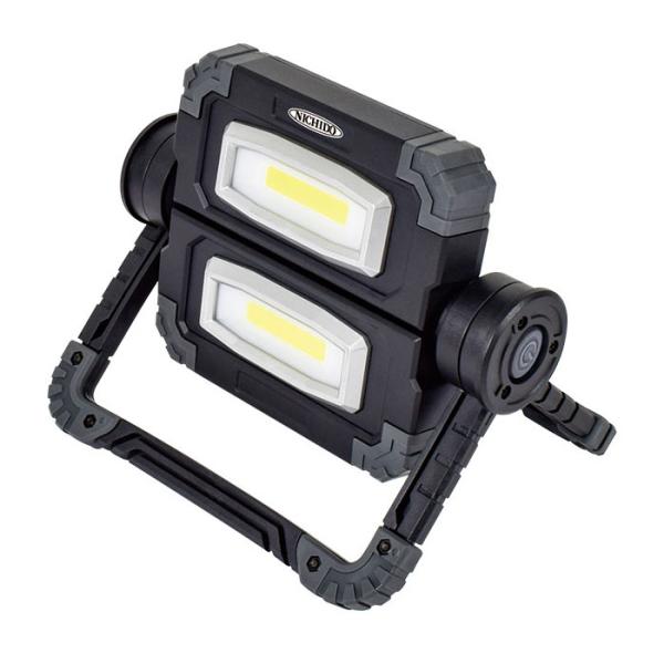電池式LEDフラットスタンドライトツイン 屋内型 取寄品 日動 LFS-10BAMOV-W