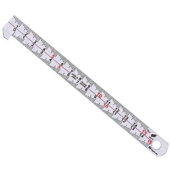 フック付スケール 快段目盛 全長175mm ※取寄品 新潟精機 FS-15KD