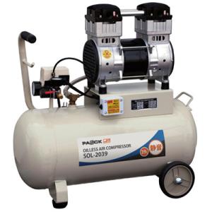 静音オイルレスエアコンプレッサ 39L ※メーカー直送品 パオック SOL-2039