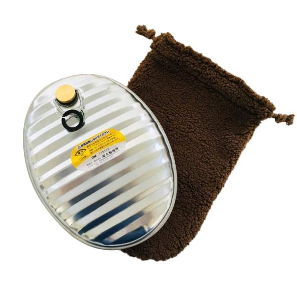 萬年 トタン湯たんぽ ブラウンカバー付 取寄品 尾上製作所 MY-7205