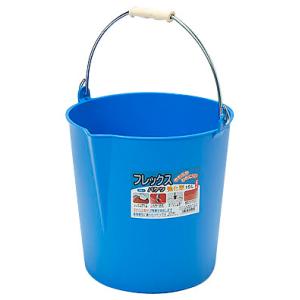 フレックスバケツ 強化型 15L ブルー メモリ付 田中文金属