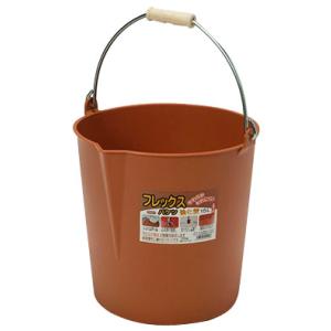 フレックスバケツ 強化型 15L ブラウン メモリ付 田中文金属