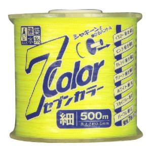 蛍光色ナイロン水糸セブンカラー イエロー 細 500m たくみ 4800