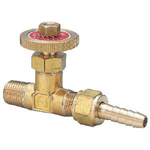 片口ホースニードルバルブ ネジ(R)1/4 タケノコ外径(径D)8 フローバル MVHS-0208