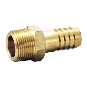 ホース継手(黄銅製)ホースニップル C3604 ネジ(R)1/2 タケノコ外径(径D)9.5 フロー...