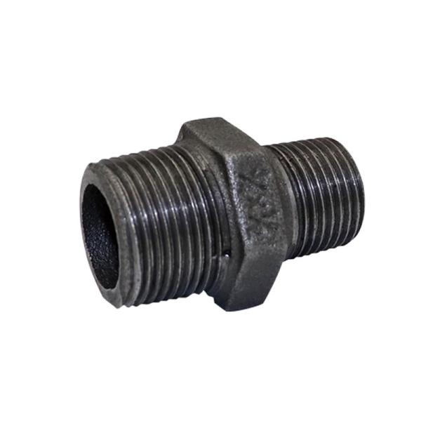 可鍛鋳鉄製 ねじ込み式黒継手 異径ニップル (R)1/2 x 3/8 取寄品 フローバル RNI-0...