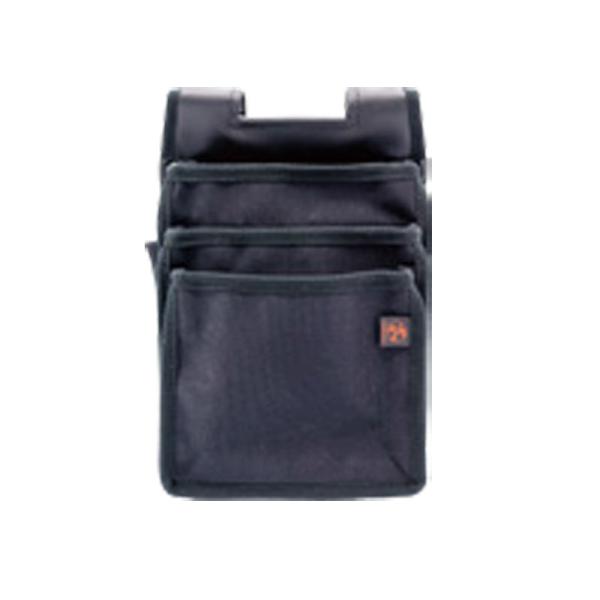 3段式帆布腰袋 Next 内ポケット無 黒 取寄品 鳶壱 NXT-3BK
