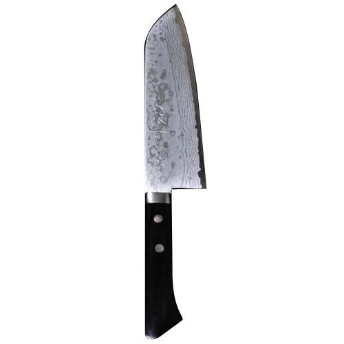 鍛造ステンレス 三徳庖丁 ゴールド 黒柄 口金付積層 刃長170mm ※取寄品 三木刃物 M106