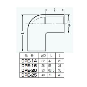 ドレンパイプ付属品 エルボ47×径22 (10...の詳細画像1