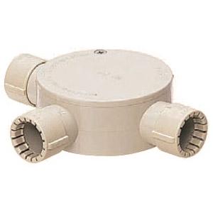 露出用丸形ボックス(Gタイプ・3方出)適合管VE22 グレー (20個価格) 未来工業(MIRAI) MFSM22-3GH