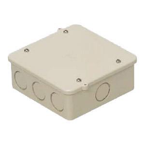 2ヶ用露出スイッチボックス(コネクタ無・ノック穴付・上下穴)ベージュ