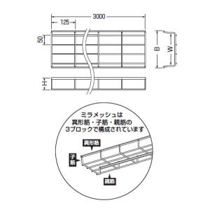 ミラメッシュ(直線ラック)高さ60mm×572...の詳細画像1