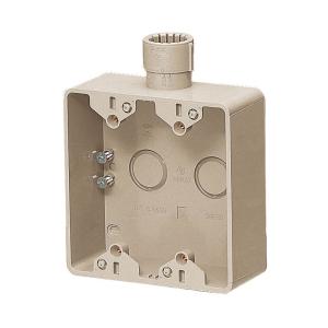 露出スイッチボックス(Gタイプ・2ヶ用・1方出)PF管16用 ベージュ (1個価格) 未来工業(MIRAI) SW1-16WFG