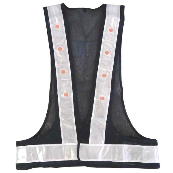 LED安全ベスト 紺地/白 キングサイズ 取寄品 ミズケイ 5916512