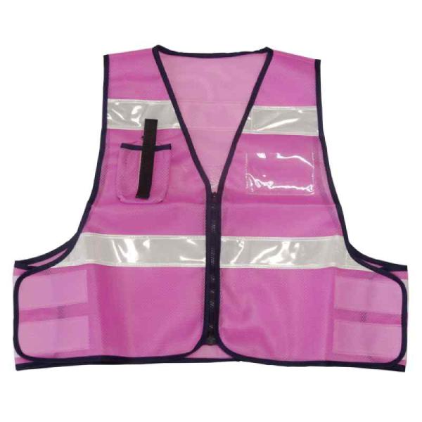 防犯パトロールベスト フリーサイズ ピンク 取寄品 ミズケイ 5918503