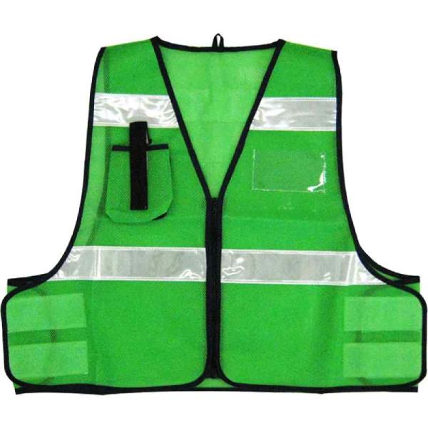 防犯パトロールベスト[背中文字入り] フリーサイズ グリーン 取寄品 ミズケイ 5918537