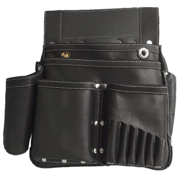 WEB限定 ふくろ倶楽部 PREMIUM 朱雀 グローブ革 六型釘袋 すみつぼホルダー付 黒 ふくろ...