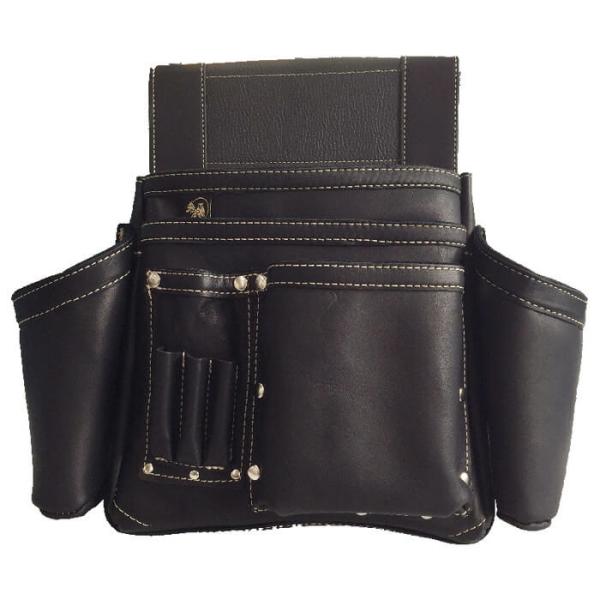 WEB限定 ふくろ倶楽部 PREMIUM 朱雀 グローブ革 四型釘袋 Wすみつぼホルダー付 黒 ふく...